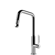 Gessi Officine Square Goose Neck Pull Out Mixer in Chrome
