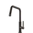 Gessi Officine Square Goose Neck Pull Out Mixer in Brushed Black