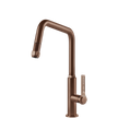 Gessi Officine Square Goose Neck Pull Out Mixer in Brushed Copper