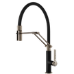 Gessi Officine Goose Neck Semi Professional Spray Mixer in Matte Black