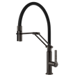 Gessi Officine Goose Neck Semi Professional Spray Mixer in Brushed Black