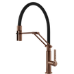 Gessi Officine Goose Neck Semi Professional Spray Mixer in Brushed Copper