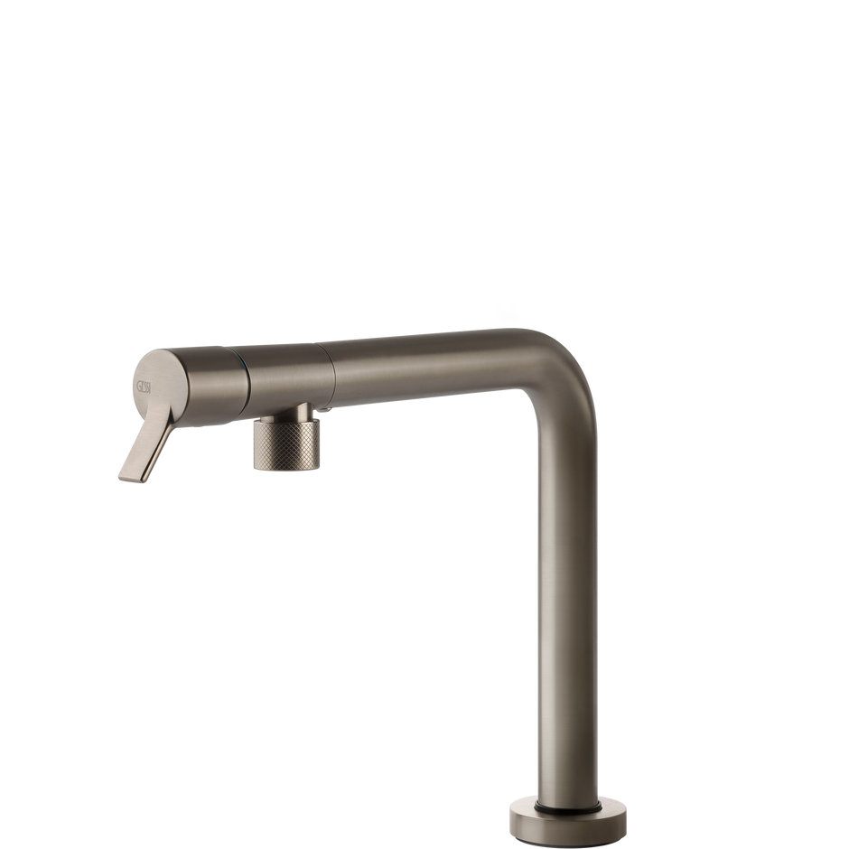 Gessi Su and Gi Retractable Spout Right Angle Mixer in Brushed Nickel