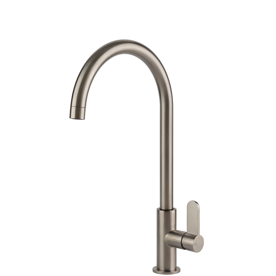 Gessi Helium Goose Neck Swivel Mixer in Brushed Nickel