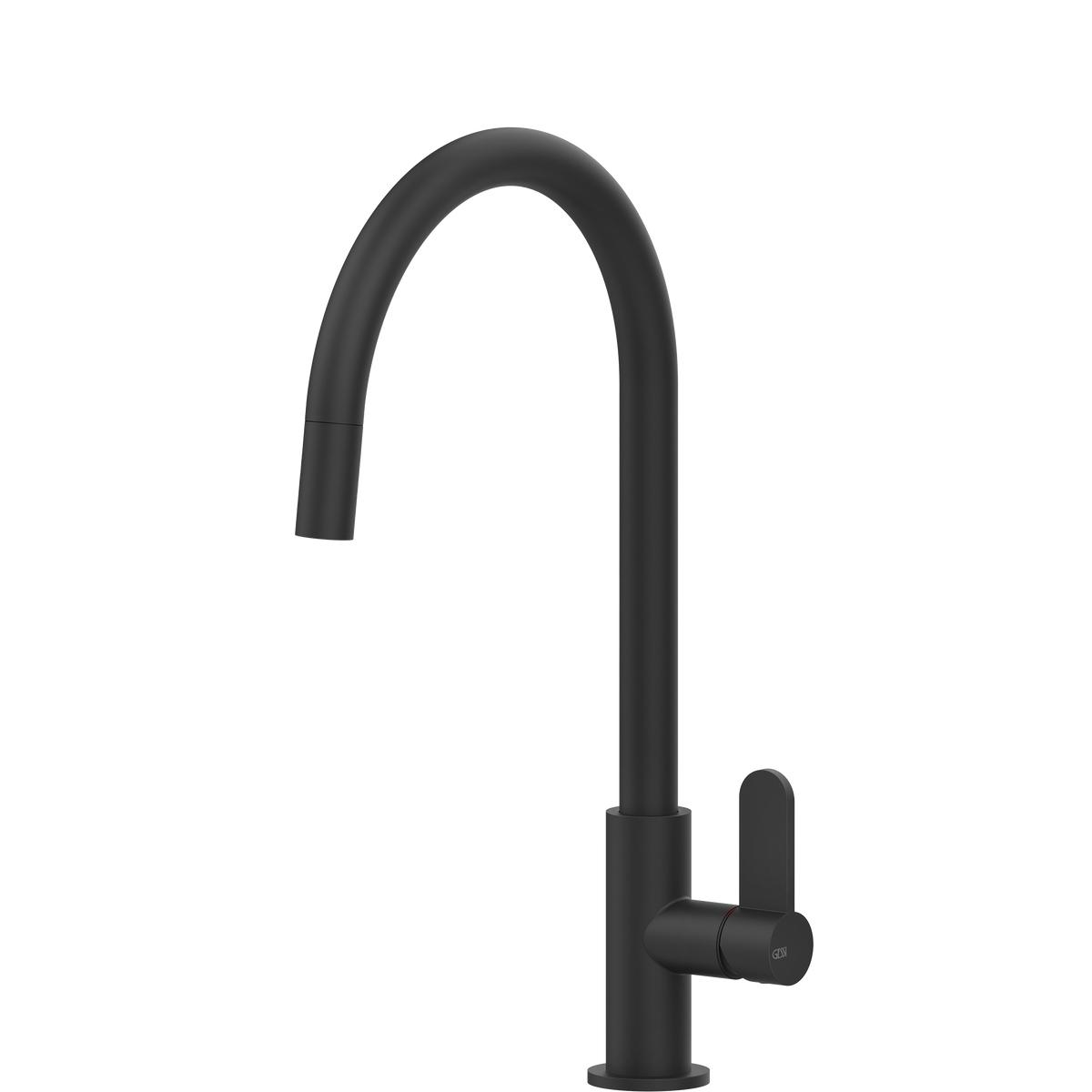 Gessi Helium Goose Neck Pull Out Mixer in Matte Black
