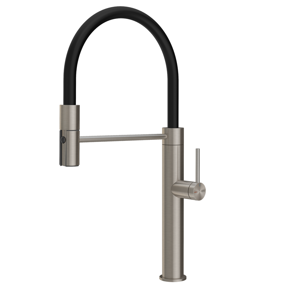 Gessi 316 Smooth Goose Neck Semi Professional Spray Mixer in Stainless Steel