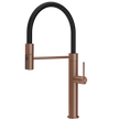 Gessi 316 Smooth Goose Neck Semi Professional Spray Mixer in Brushed Copper