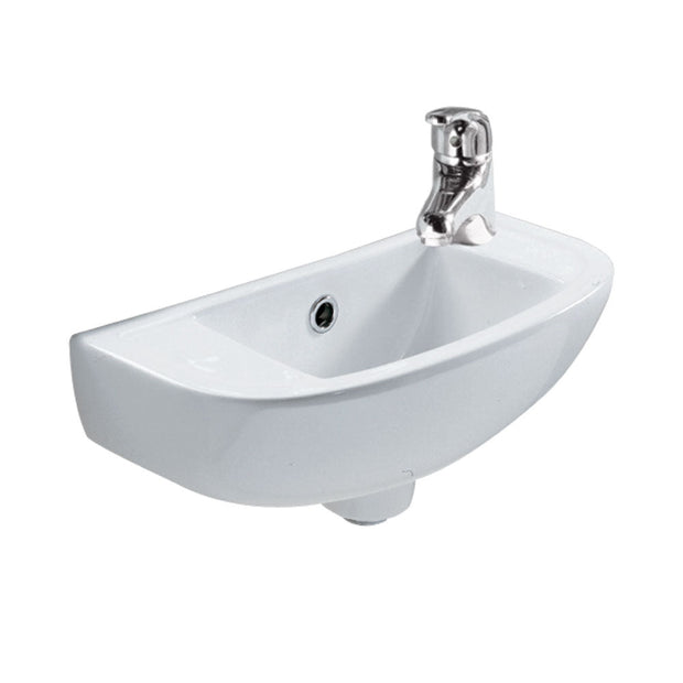Fienza RAK Compact Slim Wall Basin, Gloss White wall hung vanity