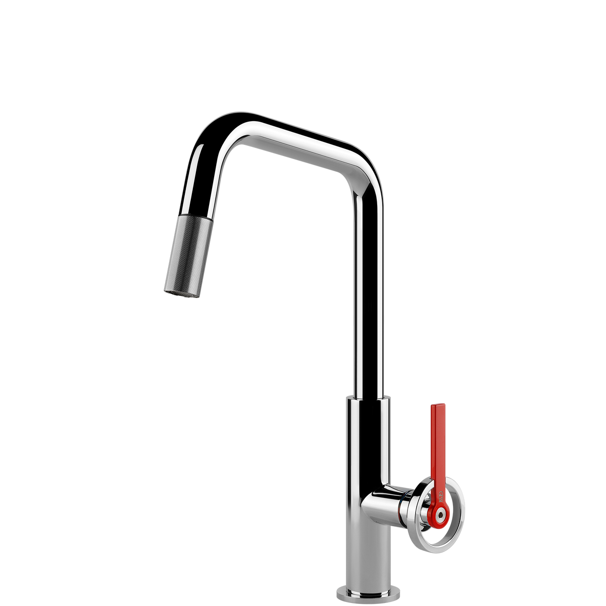 Gessi Officine V Square Goose Neck Pull Out Mixer in Chrome