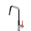 Gessi Officine V Square Goose Neck Pull Out Mixer in Chrome