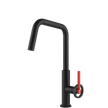 Gessi Officine V Square Goose Neck Pull Out Mixer in Matte Black