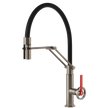 Gessi Officine V Goose Neck Semi Professional Spray Mixer in Brushed Nickel