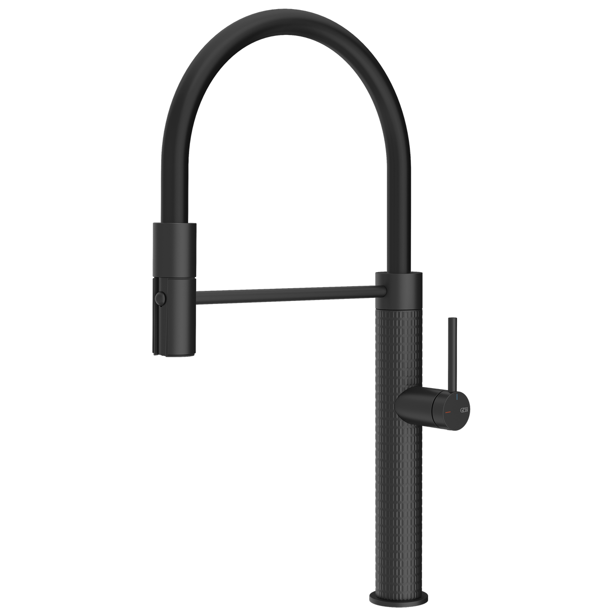 Gessi 316 Meccanica Goose Neck Semi Professional Spray Mixer in Matte Black