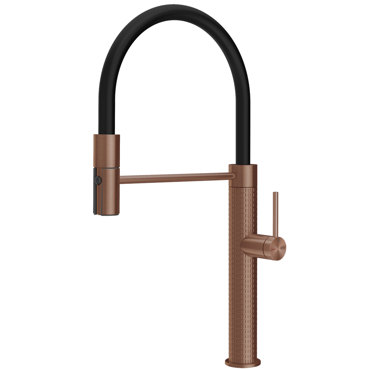 Gessi 316 Meccanica Goose Neck Semi Professional Spray Mixer in Brushed Copper