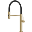 Gessi 316 Meccanica Goose Neck Semi Professional Spray Mixer in Brushed Brass