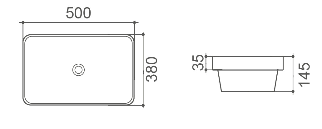 Zenmo Milan 500 Semi Recessed Basin