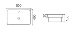 Zenmo Venice 500 Semi Recessed Basin