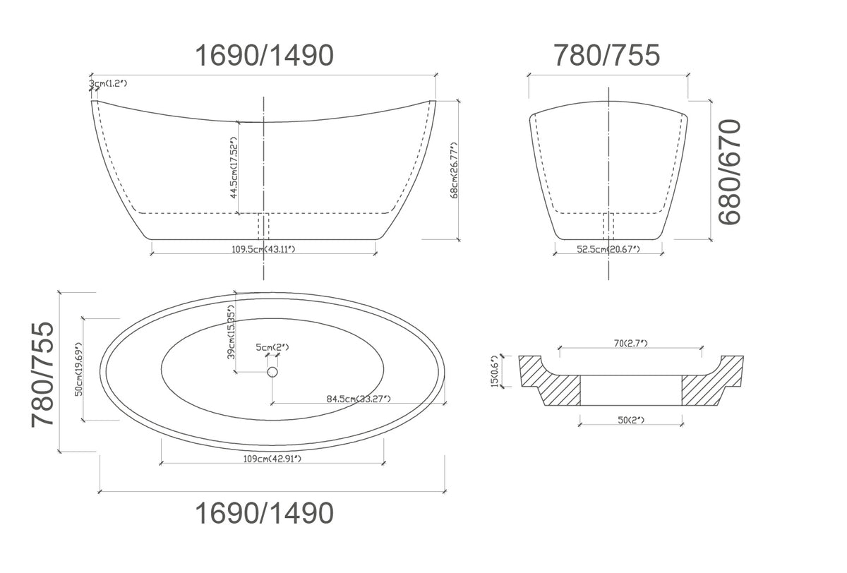 Zenmo Bravo Freestanding Bath