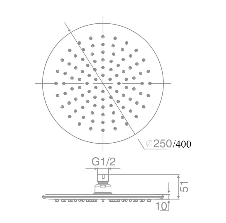 Zenmo Doccia 250mm Round Shower Head