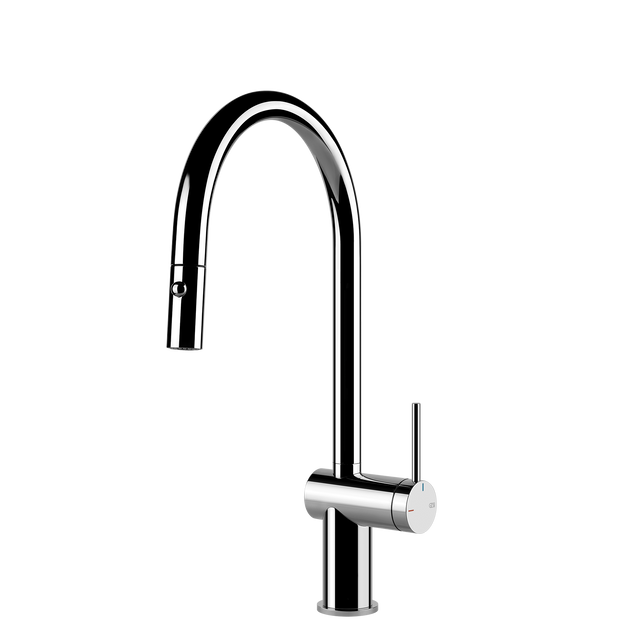 Gessi Inedito Goose Neck Pull Out Spray Mixer in Chrome