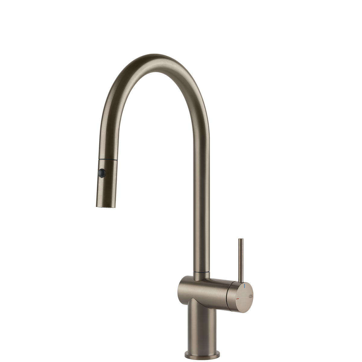 Gessi Inedito Goose Neck Pull Out Spray Mixer in Brushed Nickel