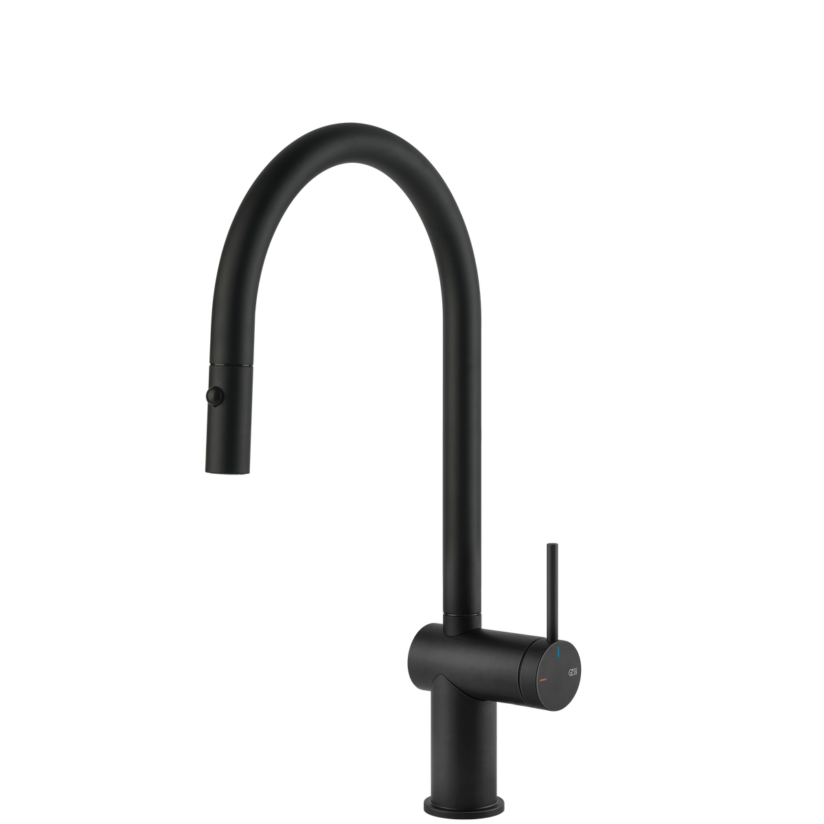Gessi Inedito Goose Neck Pull Out Spray Mixer in Matte Black