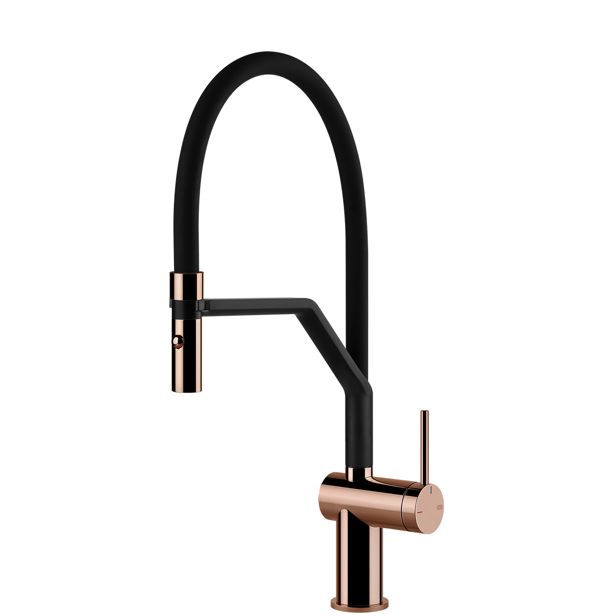 Gessi Inedito Goose Neck Semi Professional Spray Mixer in Bright Copper