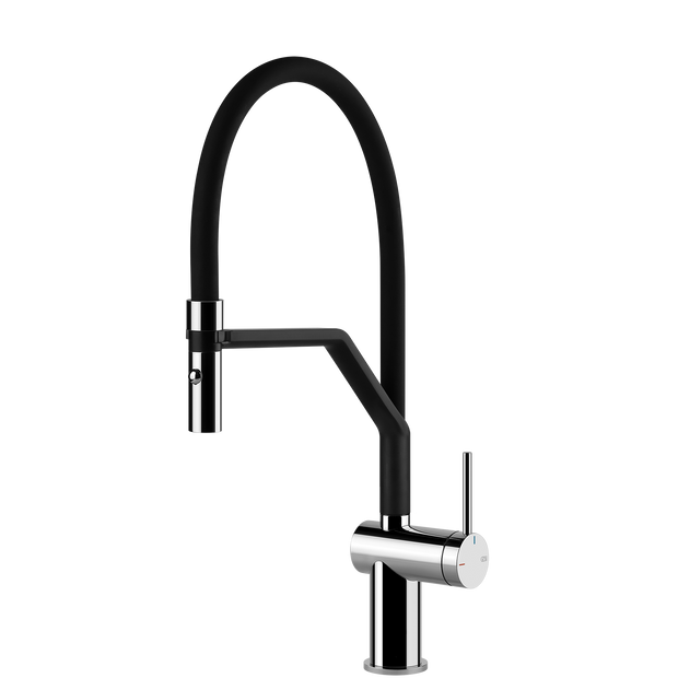 Gessi Inedito Goose Neck Semi Professional Spray Mixer in Chrome