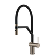 Gessi Inedito Goose Neck Semi Professional Spray Mixer in Brushed Nickel