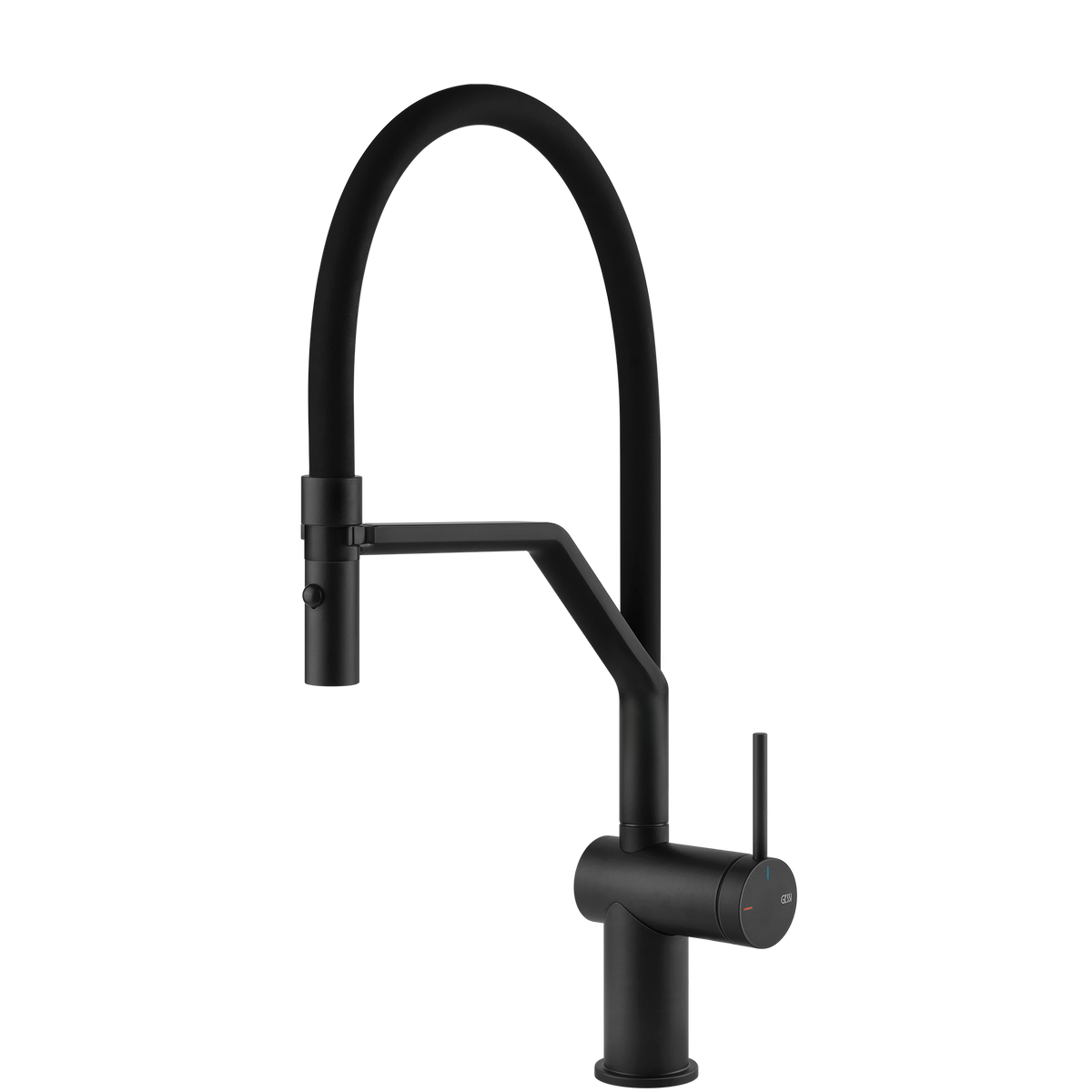 Gessi Inedito Goose Neck Semi Professional Spray Mixer in Matte Black