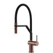 Gessi Inedito Goose Neck Semi Professional Spray Mixer in Brushed Copper