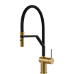 Gessi Inedito Goose Neck Semi Professional Spray Mixer in Brushed Gold