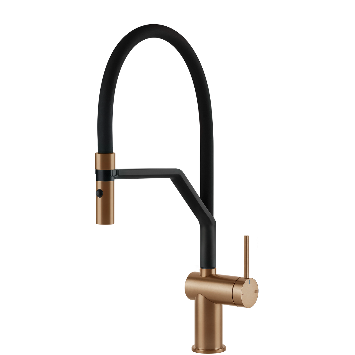 Gessi Inedito Goose Neck Semi Professional Spray Mixer in Warm Bronze