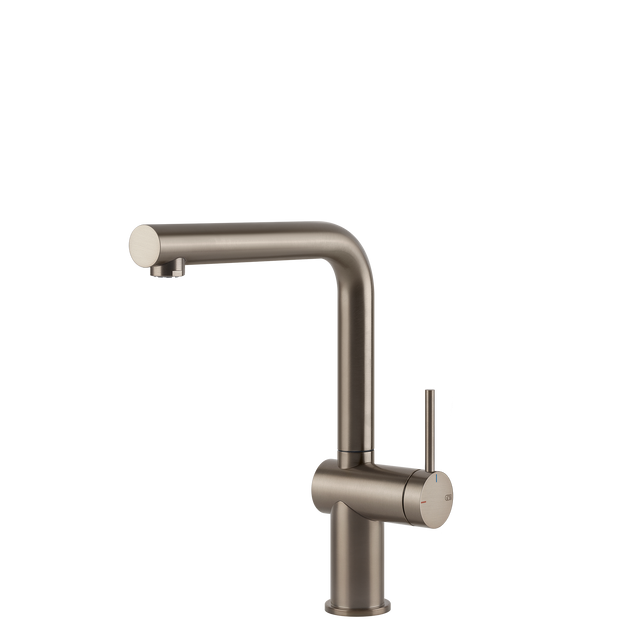 Gessi Inedito Right Angle Swivel Mixer in Brushed Nickel