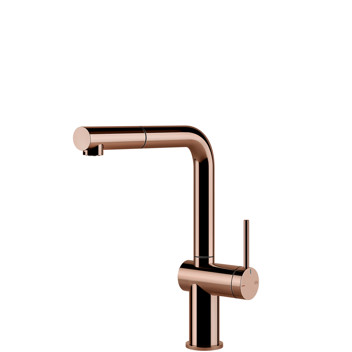 Gessi Inedito Right Angle Pull Out Mixer in Bright Copper