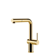 Gessi Inedito Right Angle Pull Out Mixer in Bright Gold