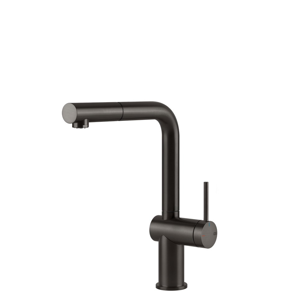 Gessi Inedito Right Angle Pull Out Mixer in Brushed Black