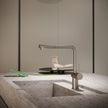 Gessi Inedito Right Angle Pull Out Spray Mixer in a styled room