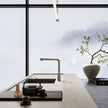 Gessi Inedito Right Angle Pull Out Spray Mixer in a styled room