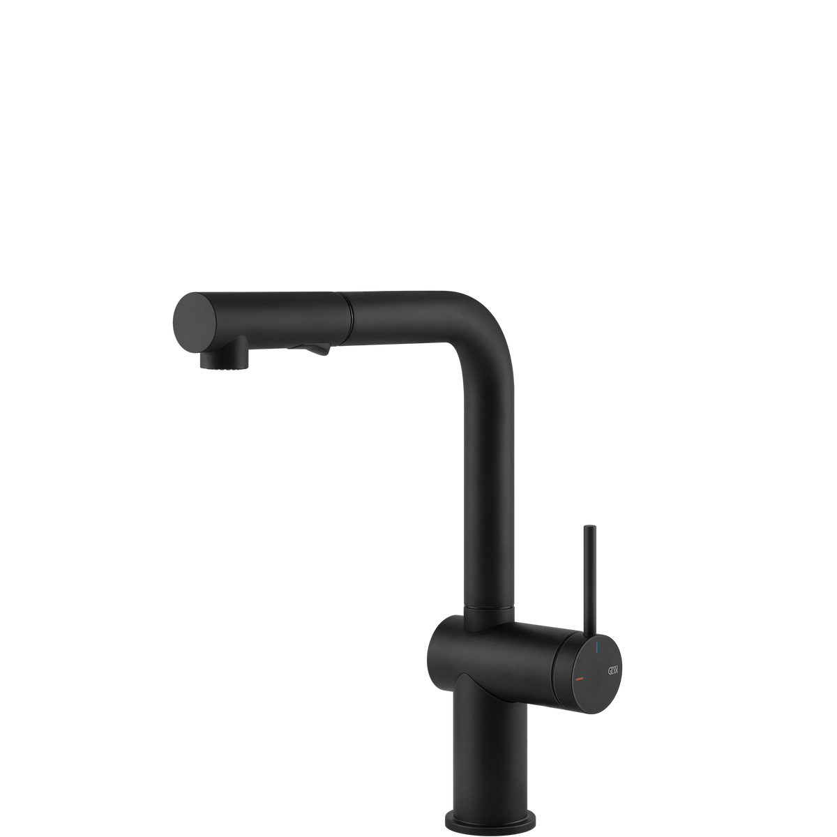 Gessi Inedito Right Angle Pull Out Spray Mixer in Matte Black