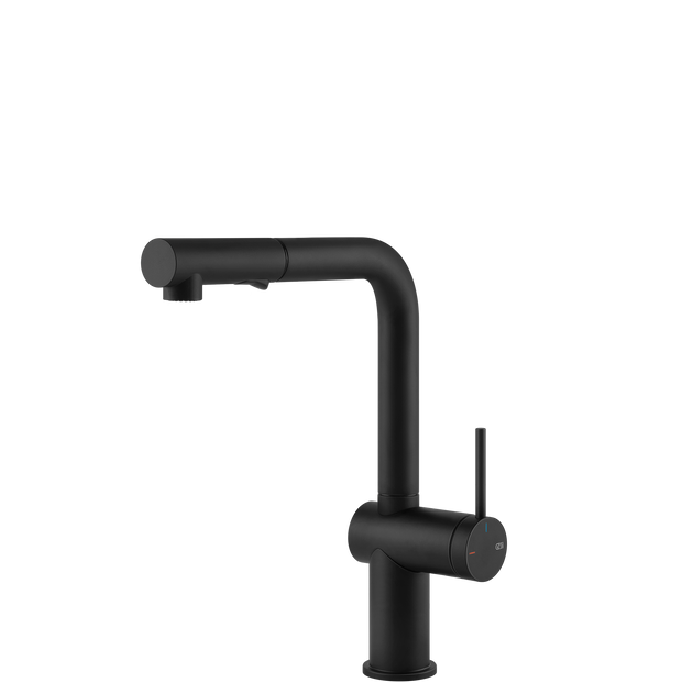 Gessi Inedito Right Angle Pull Out Spray Mixer in Matte Black