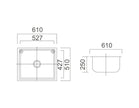 Zenmo Lavassa Stainless Steel Laundry Tub 45L SS A28