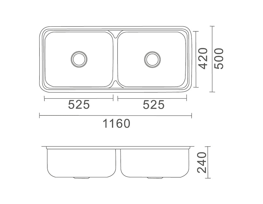 Zenmo Lavassa Double Bowl Laundry Tub