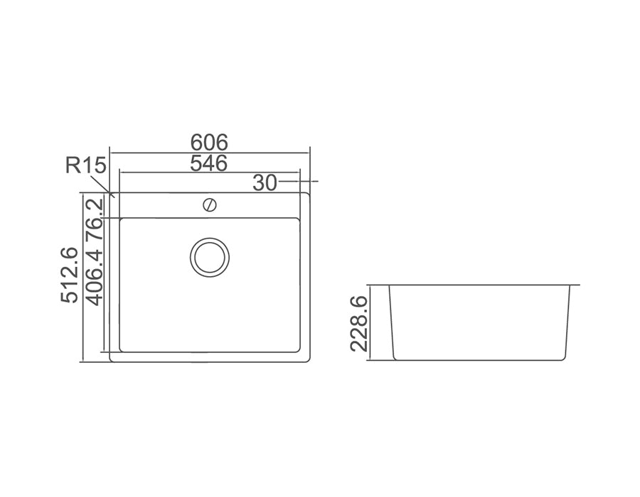 Zenmo Impact 49L Sink with Tap Hole