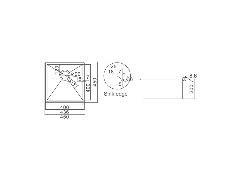 Zenmo Impact 32L Countertop Sink