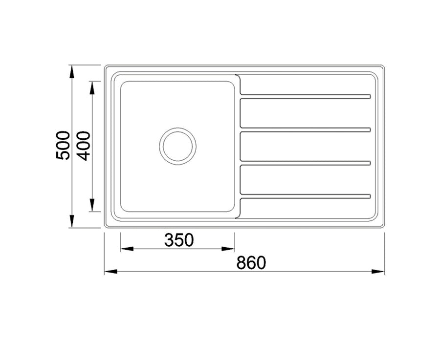 Zenmo Impact Single Bowl Sink with Tap Hole and Drainer