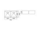 Zenmo Impact Double Bowl Undermount Sink 790mm