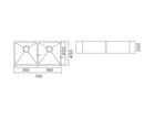 Zenmo Impact Double Bowl Undermount Sink 795mm