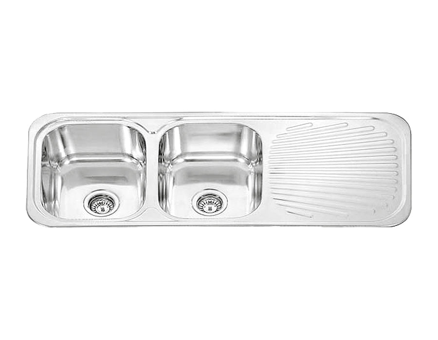 Zenmo Dante Double Bowl Sink with Tap Hole and Drainer