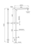 Zenmo Qubi Black Square Multifunction Shower Rail